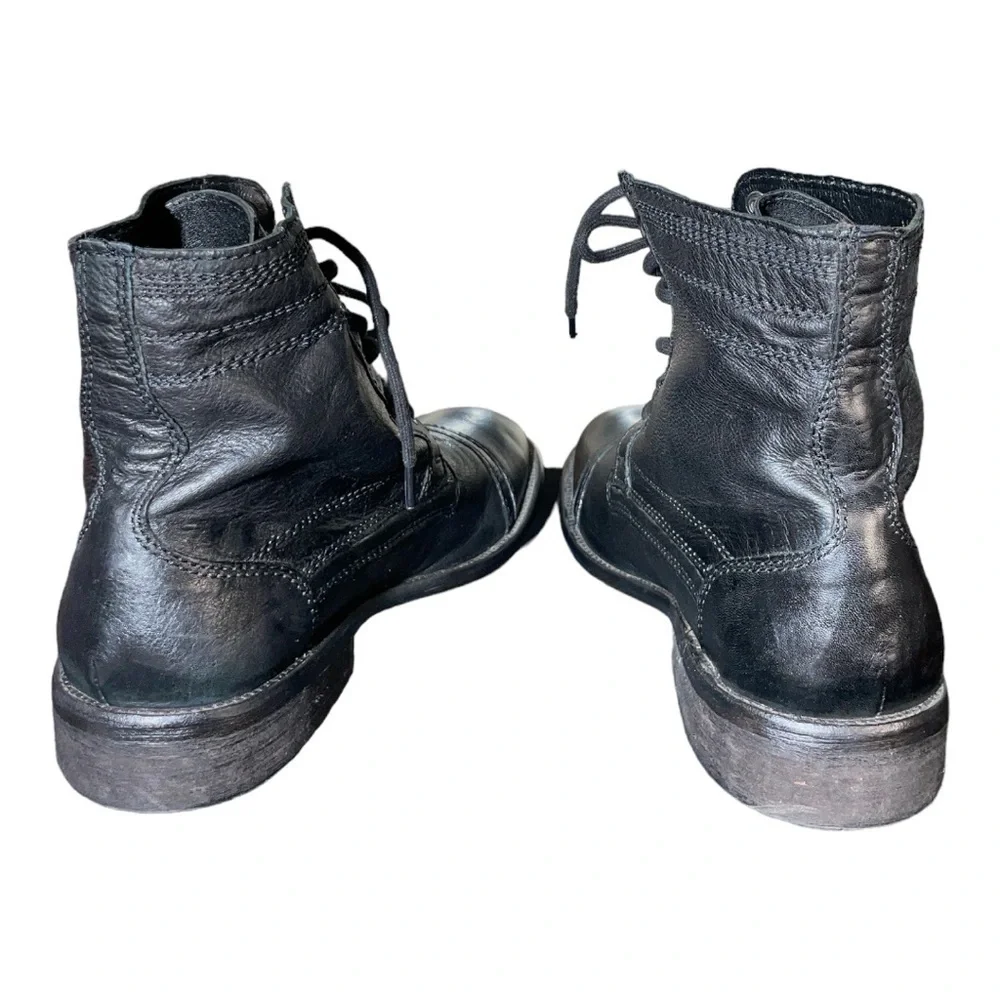 Diesel Leather Lace Up Combat Style Boots Size 43 (US 10) Black Streetwear